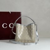 Designer Gucci 815118 GG Emblem Small Bucket Bag