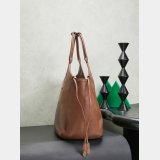 MIU MIU Ivy nappa leather shopping bag BROWN 5BG342