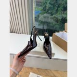 VOLTAIRE slingback pumps in glazed leather