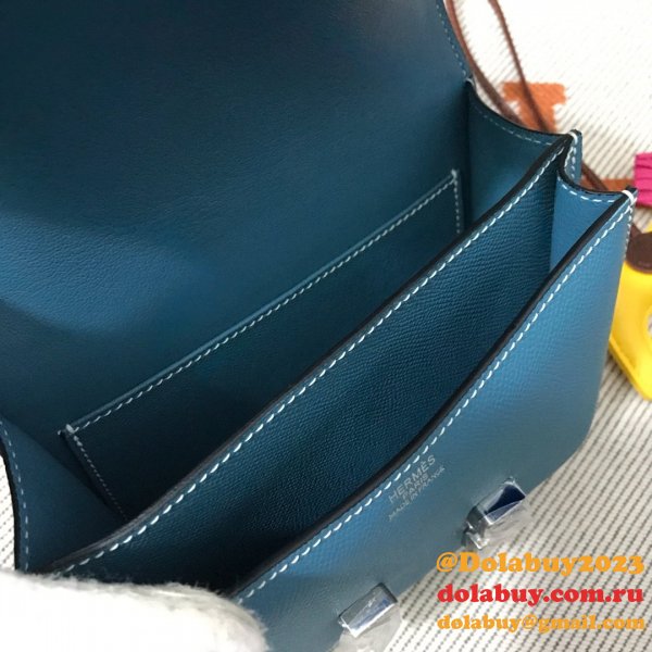 Hermes Constance Bag 18cm Epsom Leather Blue