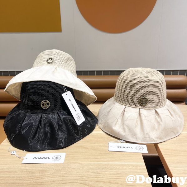 AAA+ CC Replica Big brim Camellia straw hat