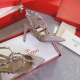 Wholesale 2023 Replica Valentino Three belts Middle Heel Perfect Shoes