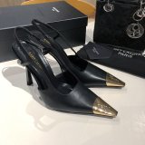 Luxury Saint Laurent Slingback Pumps In Patent Leather