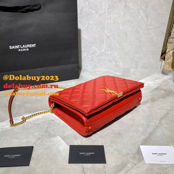 Replicas Saint Laurent Becky Large chain bag in quilted lambskin