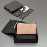 Saint Laurent CASSANDRE MATELASSE FRAGMENTS CARD CASE IN GRAIN LEATHER
