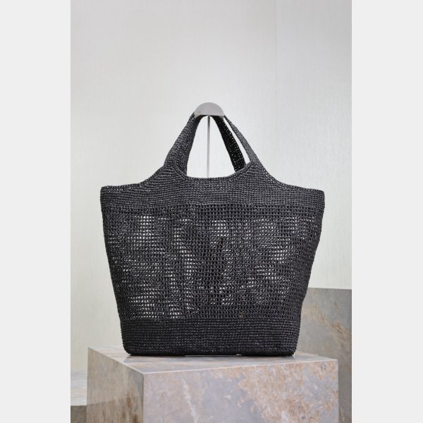 Top Quality YSL I CARE 698651 raffia weaving shopping bag