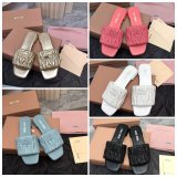 Wholesale Top Quality Miu Miu Copy Flat Sandals and Slippers Shoes