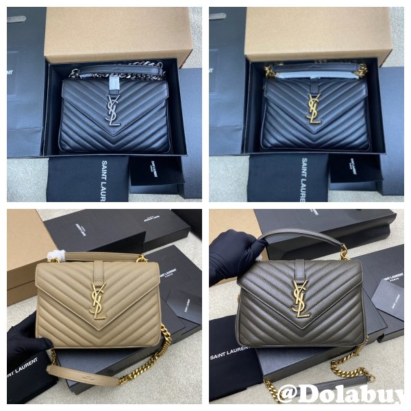 YSL Fake 392737 College Bag in Matelasse Leather