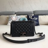 High Quality CC Le Boy Replica Best Black Bags lambksin 20cm