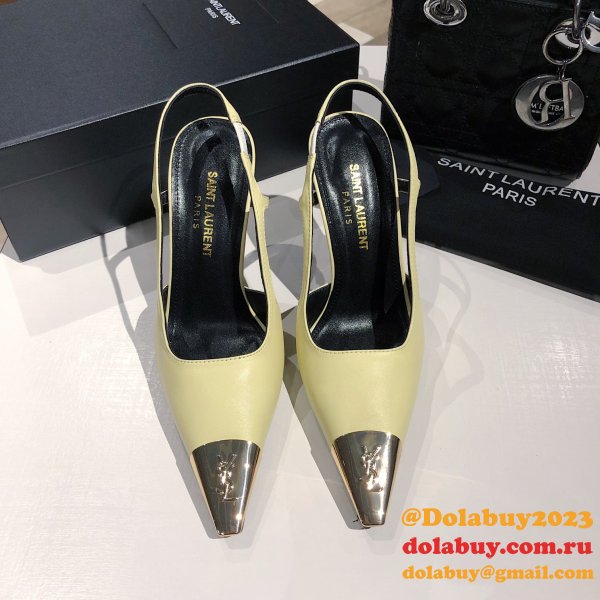 Luxury Saint Laurent Slingback Pumps In Patent Leather