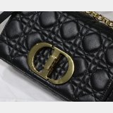 Wholesale Dior Caro 20cm Bag Black Supple Cannage Calfskin