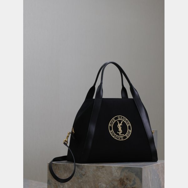 Saint Laurent Rive Gauche Bowling Tote Canvas 774048 Bag
