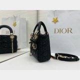 Dior Or Mini Lady Dior Bag with Chain