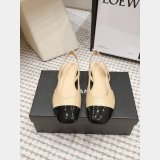 CC Flat Calf Leather Slingbacks Shoes
