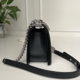 AAA+ CC Le Boy  Luxury Replica Black Bags Caviar 25cm