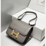 Luxury Hermes handmade Stiching Constance Bag 23cm