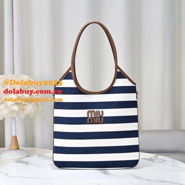 Miu Miu IVY Canvas And Leather Bag 5BG231