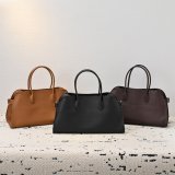 Top Quality The Row EW Margaux Leather Llain Weave Bag