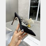 Manolo Blahnik LURUM Satin Crystal Embellished Mules