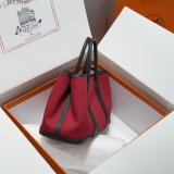 Luxury Hermes human handmade stiching Garden Party Bag 30cm