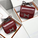 Luxury Hermes handmade Stiching Constance Bag Box Leather