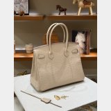 Hermes birkin 30cm calf Leather ostrich Vein bag