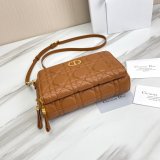 High Quality Dior Caro Bag Brown Supple Cannage Calfskin