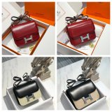 Luxury Hermes handmade Stiching Constance Bag Box Leather