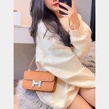 Fashion Hermes handmade Stiching Constance Elan Bag 24cm