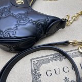 Gucci 1:1 Mirror 739736 GG Matelassé Designer Black/Pink Bag