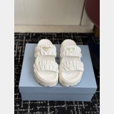 Prada Matelasse nappa leather flatform slides