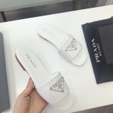 Replica Prada Logo cutout White And Black Calfskin leather sandals