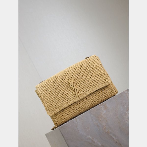 Designer Replica Saint Laurent Kate Clutch 553804 Raffia Bag