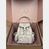 MIU MIU Crackle-finish cowhide Leather backpack Medium 5BZ043