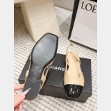 CC Flat Calf Leather Slingbacks Shoes
