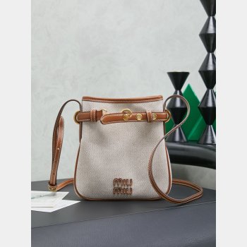 MIU MIU Mini Lucky Small Bucket Bag Canvas