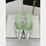 Designer Prada Satin Mules FROM THE RUNWAY