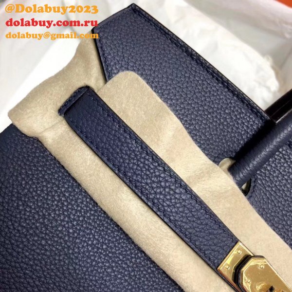 Hermes Birkin 35cm Togo leather Handbags Dark Blue