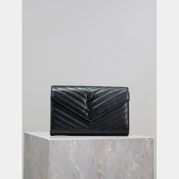 Quality YSL Designer 393953/377828 Caviar Leather Envelope Bag