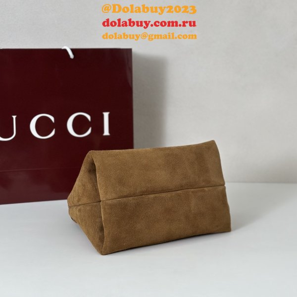Gucci Softbit Medium Top Handle Brown Velvet 837467 Bag