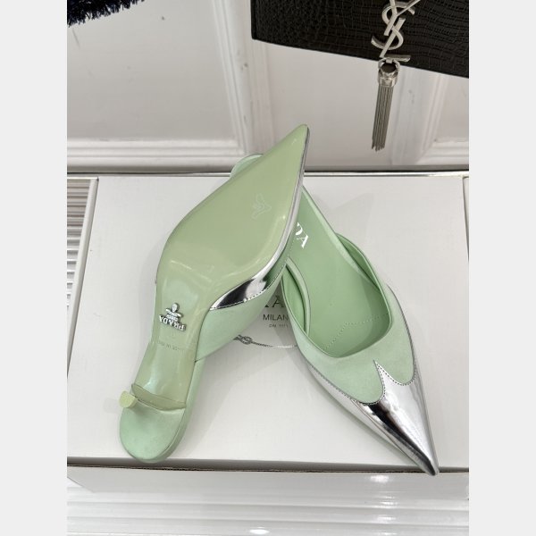 Designer Prada Satin Mules FROM THE RUNWAY