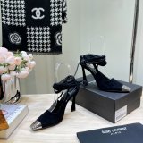 SAINT LAURENT HIGH HEEL 2023 BLACK/CAMEL