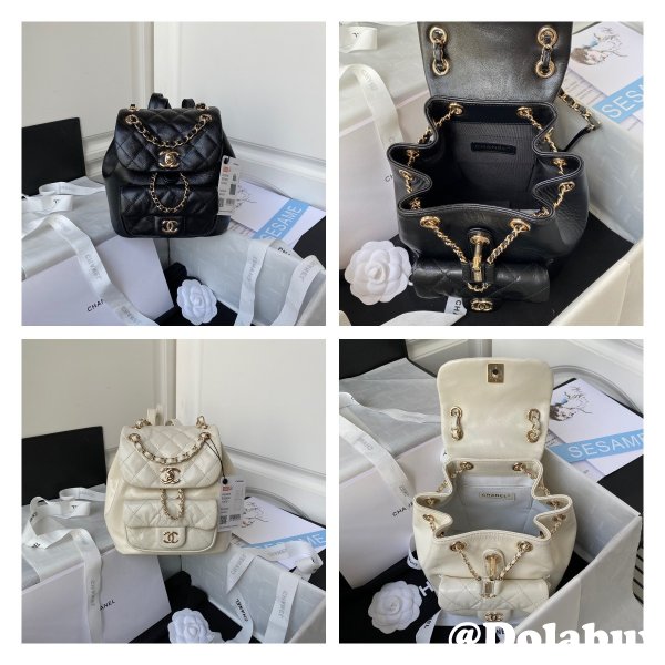 High Quality Replica Designer Backpack AS2908 Black/White Bag 18CM