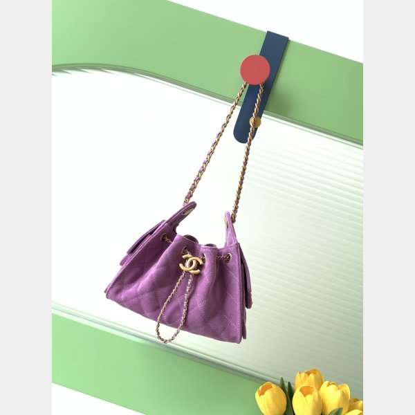 Best CC AS5631 25 Hobo Metallic Grained Calfskin Bag