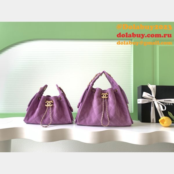 Best CC AS5631 25 Hobo Metallic Grained Calfskin Bag