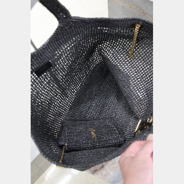 Top Quality YSL I CARE 698651 raffia weaving shopping bag