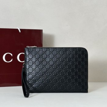 Gucci AAA+ 1:1 850223 Black GG Emblem Pouch Bag