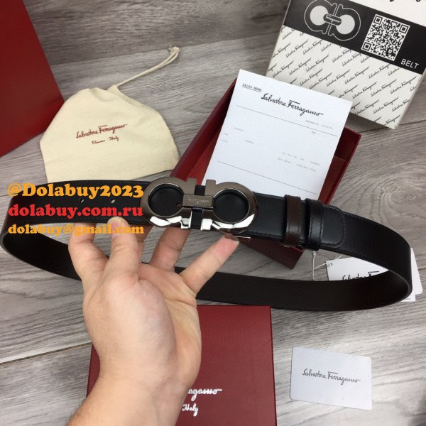 Replica Designer Salvatore Ferragamo 35 mm Black Belts