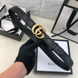 Copy Gucci Perfect Leather 7 Star 3.0cm Belts Black