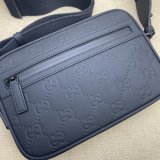 GG Crossbody Knockoff Gucci Rubber-effect 771293 Black Bag